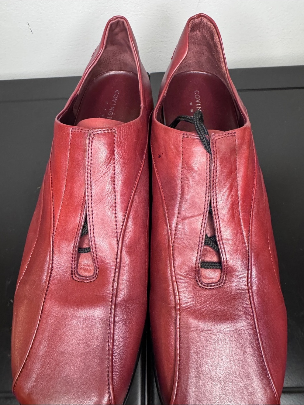 Covington Pulse Red Leather Lace Up Loafers